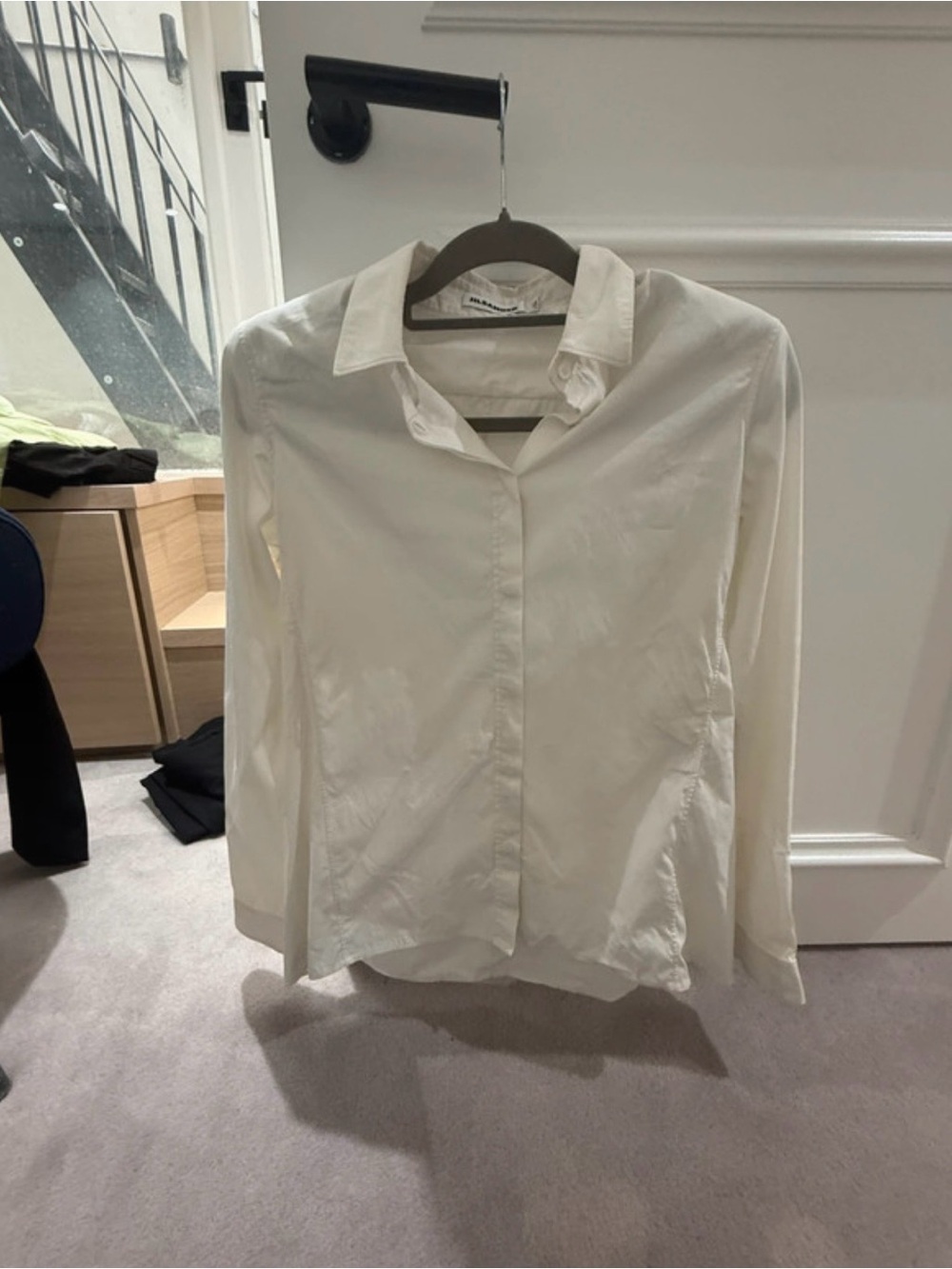 Jil Sander Classic White fitted Button-Front Women's Shirt